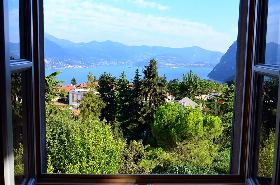 Lake Iseo from the window of the Panorama apartment