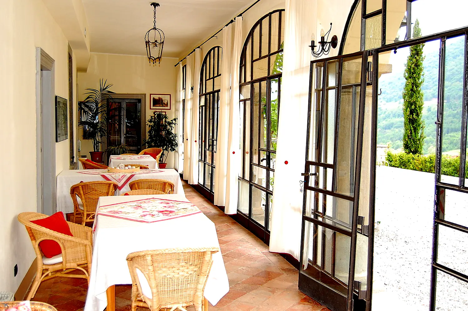 The veranda from inside, with its arched windows